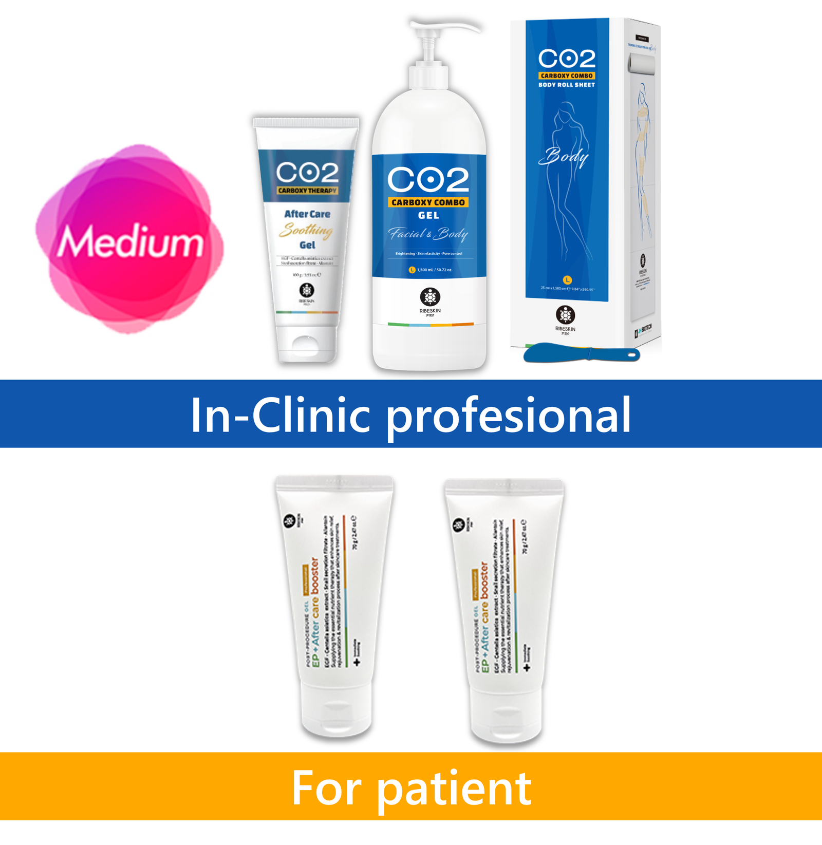 Combo Body Professional Plus - Cuadrado Ribeskin CO2 Carboxy Therapy Body Professional - Combo Plus 5 Steps (Retail Products included) - Image 1