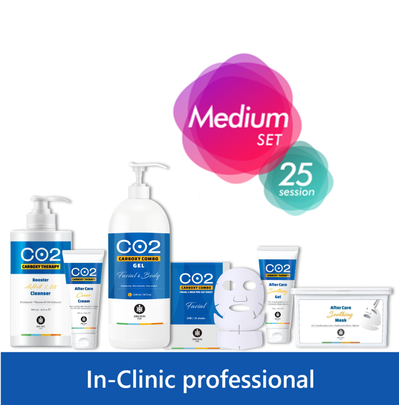 CO2 CARBOXY COMBO フェイシャル & ネックシート 10枚入り Ribeskin CO2 Carboxy Therapy Facial Professional – Combo 6 Steps