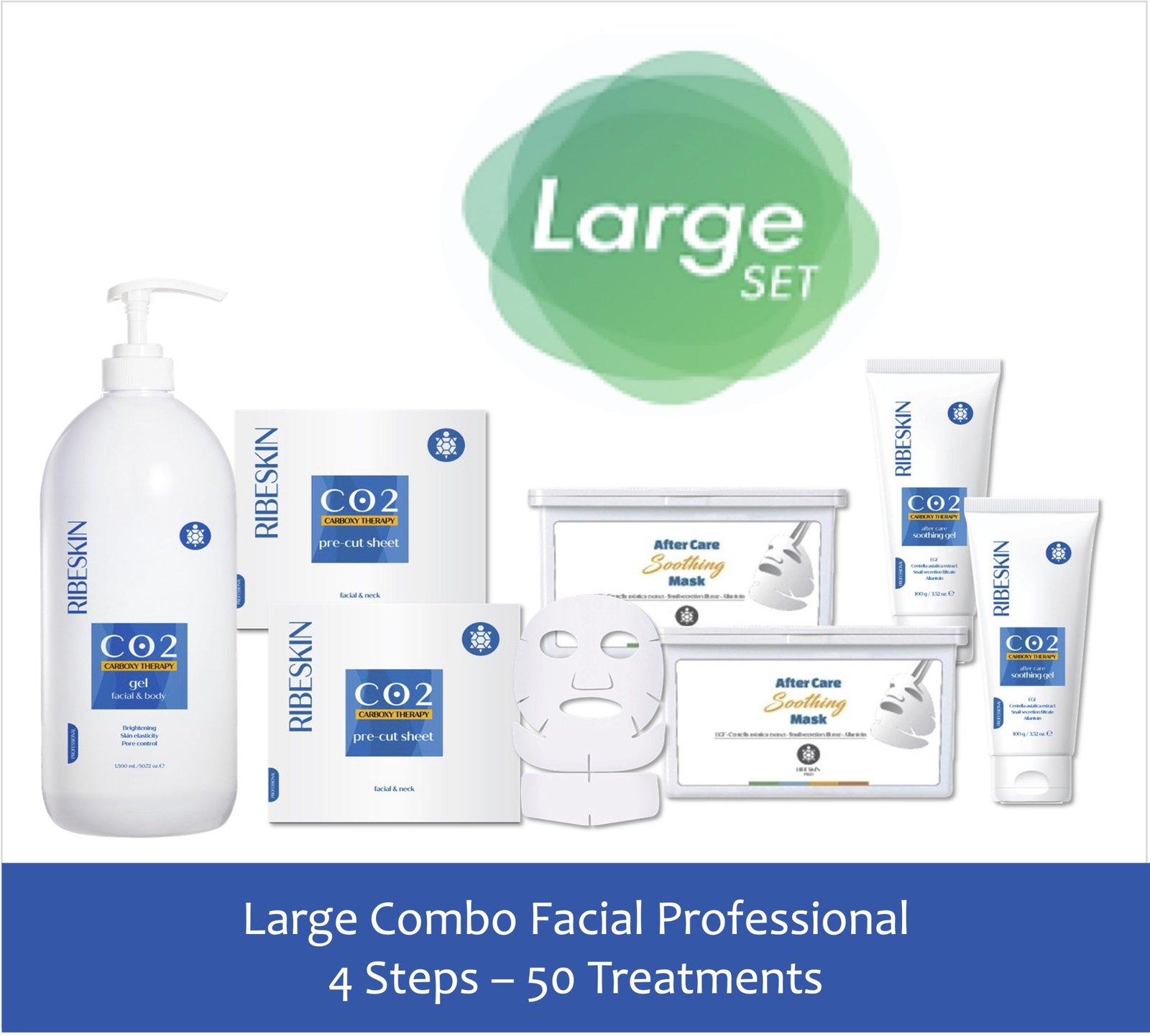 large co2 Ribeskin Large CO2 Carboxy Therapy Facial Professional - Combo 4 Steps (50 Treatments) - Image 1
